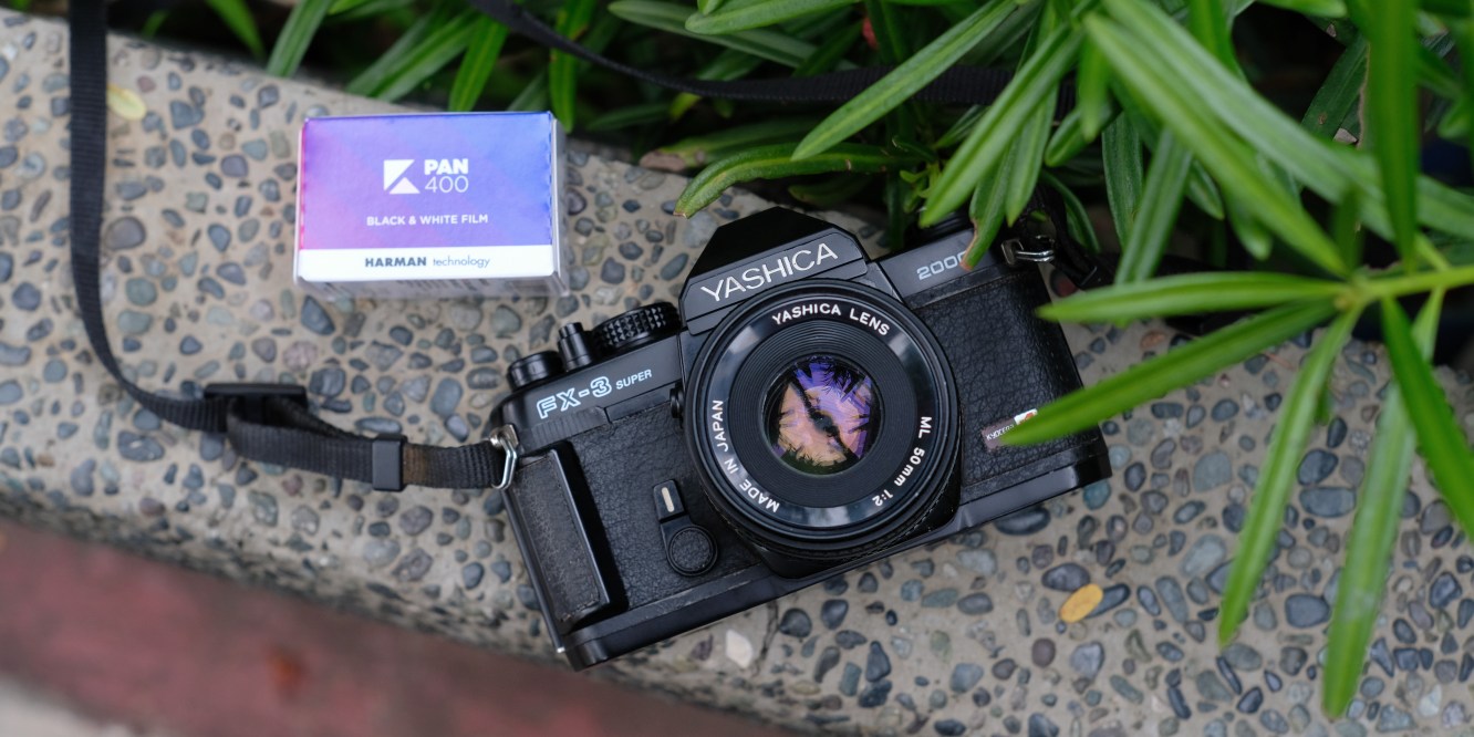 Yashica FX-3 Super 2000 film camera and Kentmere Pan 400 Black and white film