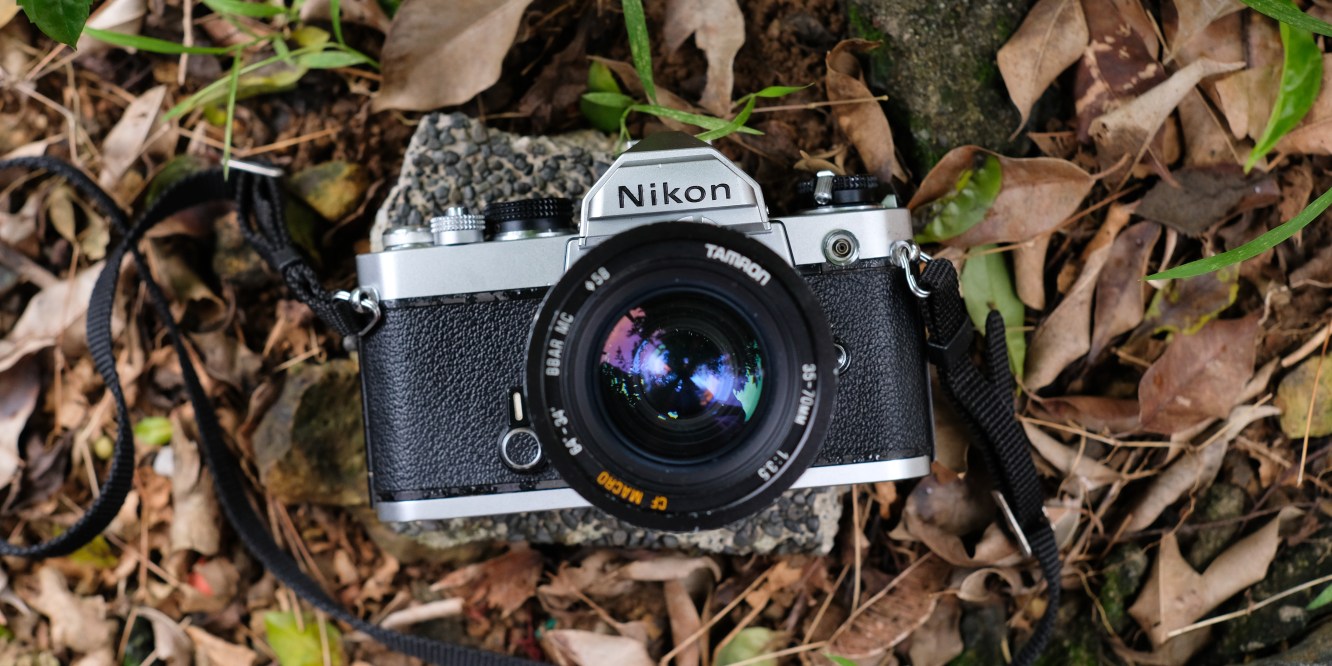 Nikon FM film camera with Tamron 35-70mm f3.5